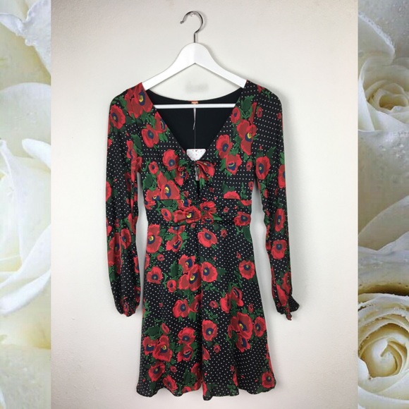 Free People Dresses & Skirts - Free People Morning Light Polka Dot Floral Dress